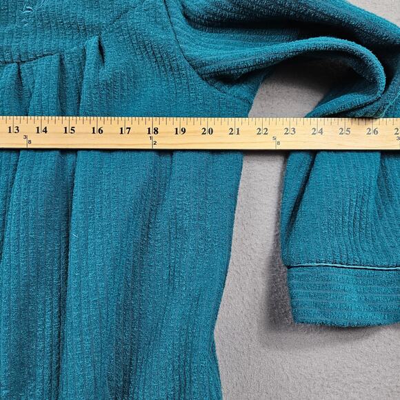 Miss Elaine Robe Sleepwear Snap Button Womens M Floral Green - Picture 4 of 7